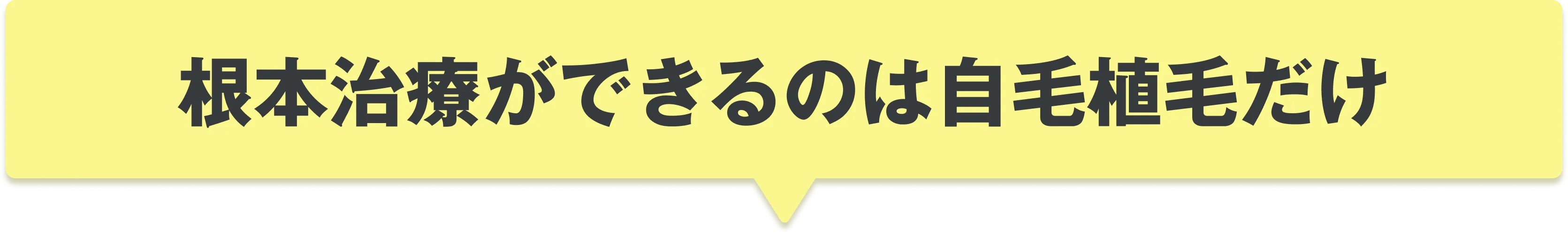 根本治療ができるのは自毛植毛だけ